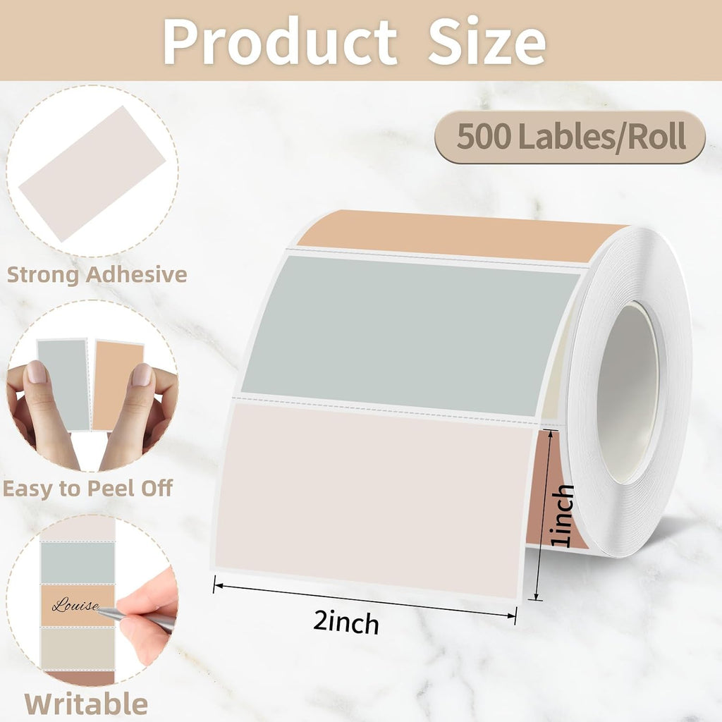 Starboling 2x1 Thermal Labels,Address Barcode Self-Adhesive Thermal Printer Stickers for Logo Design,Name/Price Tag,Address（Beige Gradient） - Image 2