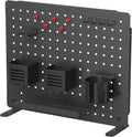 Kantek Pegboard Desktop Organizer & Accessories, Sits, Hangs or Clamps to Tables, 20.58” X 17” Black Steel Privacy Panel, Cup Holder, Pen Cup, Headphone Holder, Tray, Magnets, Easy Install by Kantek