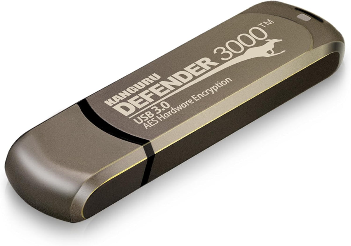 Kanguru Defender 3000 – 32 GB Hardware Encrypted Flash Drive - FIPS 140-2 Level 3 Certified - SuperSpeed USB 3.0 – Water Resistant by Kanguru
