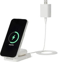 Amazon Basics MagSafe Compatible Wireless Charging Station, 25W Max. Fast Charging Qi2.2 Certified 2-in-1 Charger, Foldable Stand for iPhone 17/16/15/14/13/12 & AirPods, with 45W Max. Adapter, White by AmazonBasics