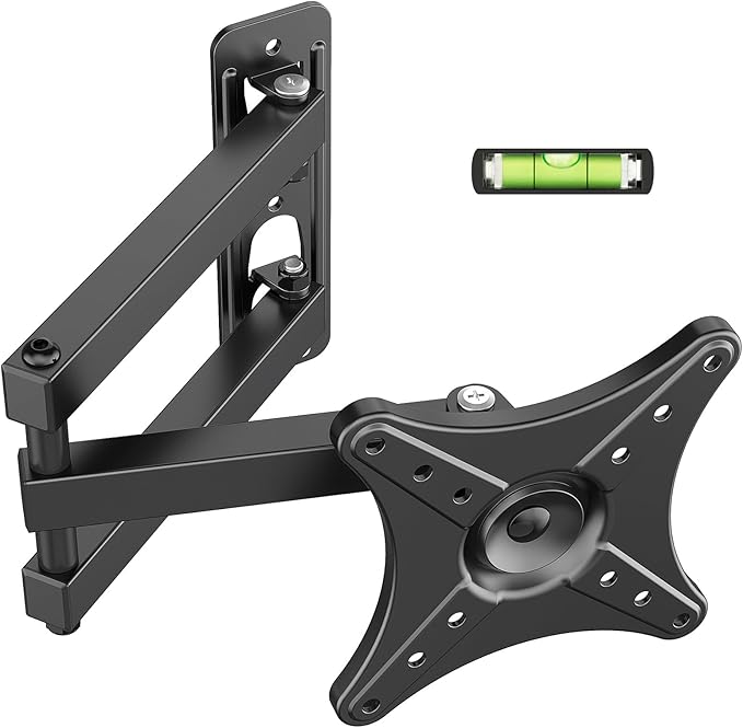 Full Motion TV Monitor Wall Mount Bracket for Most 13-32 Inch LED LCD Flat Curved Screen, Max VESA 100x100mm up to 33lbs, 360° Rotation Swivel Tilt Extension，Adjustable Articulating Arms by iWORKBOARD