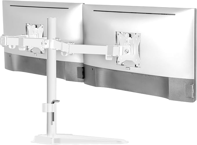Mount-It! Dual Monitor Desk Stand Mount for 2 Screens VESA 75x75 & 100x100 | Fits two VESA 75x75/100x100 screens, sturdy desk stand for a clean dual-monitor workstation. by Mount-It