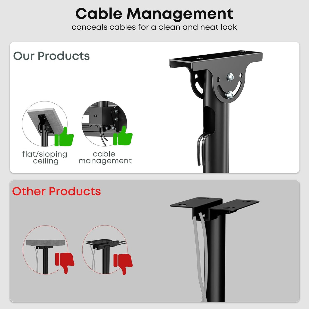 Ceiling TV Mount for 26-65 inch TVs, Full Motion Tilt & 360° Swivel - Image 6