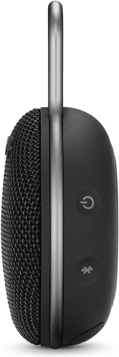 JBL Clip 3, Black - Waterproof, Durable & Portable Bluetooth Speaker - Up to 10 Hours of Play - Includes Noise-Cancelling Speakerphone & Wireless Streaming | Wireless Bluetooth Streaming, Up to 10 Hours of Playtime, IPX7 Waterproof, Integrated Carabine... - Image 3