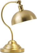 KARTOOSH Cordless LED Table Lamp, Battery Operated Desk Lamps with Swing Arm & Plastic Shade, Vintage Small Rechargeable Dimmable Light for Bedroom, Living Room, Nightstand, Brass by KARTOOSH