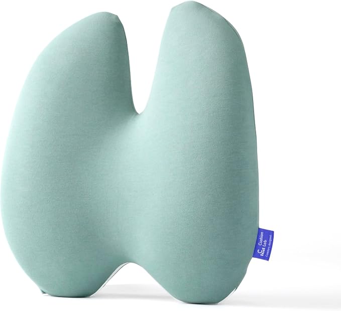C CUSHION LAB Extra Dense Lumbar Pillow - Patented Ergonomic Multi-Region Firm Back Support for Lower Back Pain Relief - Lumbar Support Cushion with Strap for Office Chair, Car, Sofa - Wellness Green by CUSHIONLAB