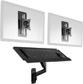 VIVO Sit-Stand 17 to 32 inch Dual Monitor Wall Mount with Pneumatic Arm Keyboard Tray Combo, Height Adjustable, Max VESA 100x100mm, Black, Mount-VWKB2 by Unknown