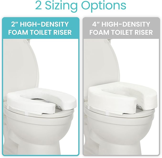 Vive Toilet Seat Riser Cushion for Seniors - Fits All Toilet Seats | Raised Toilet Seat with High-Density Foam for Elongated & Standard - Cushioned & Padded - Elevated Medical Handicap Lifter - Image 8