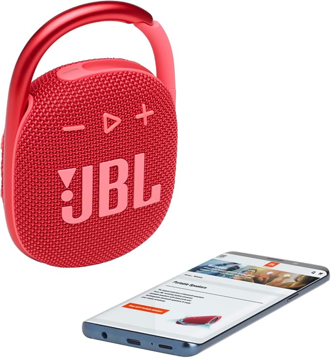 JBL Clip 4 - Portable Mini Bluetooth Speaker, big audio and punchy bass, integrated carabiner, IP67 waterproof and dustproof, 10 hours of playtime, speaker for home, outdoor and travel (Red) - Image 3