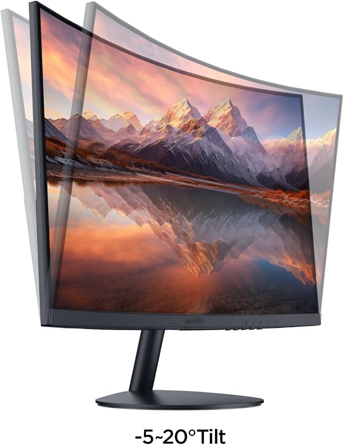 KOORUI 24 inch Curved Computer Monitor, FHD 100Hz VA 1500R PC Screen | Adaptive Sync, 99% sRGB, HDMI/VGA, Eye Care TÜV Rheinland Certified, Tilt Adjustable, Home Office, Study and Everyday Use - Image 9