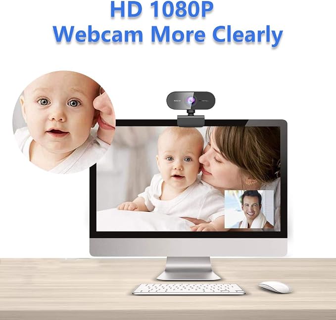 FWV Webcam with Microphone&1080P HD Web Cam,Stand for PC/MAC/Laptop/Desktop, Wide Angle Web Cameras for YouTube,Skype,Zoom,Xbox One,Video Calling,Studying and PS4 - Image 2