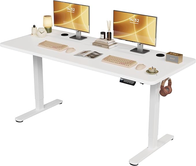 Monomi 79" Large Electric Standing Desk,Height Adjustable for Two-Person | Ergonomic Home office Computer Desk Workstation,Gaming Desk with Memory Height,Headphone Hooks,Anti-Collision,White - Image 8