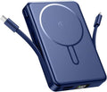 Magnetic Portable Charger 10000mAh Built in Cable for Magsafe Power Bank | Fast Charging 22.5W ExternalBattery Pack Compatible with iPhone 17/16/15/14/13/12 Pro/Pro Max, Samsung Blue by Unknown