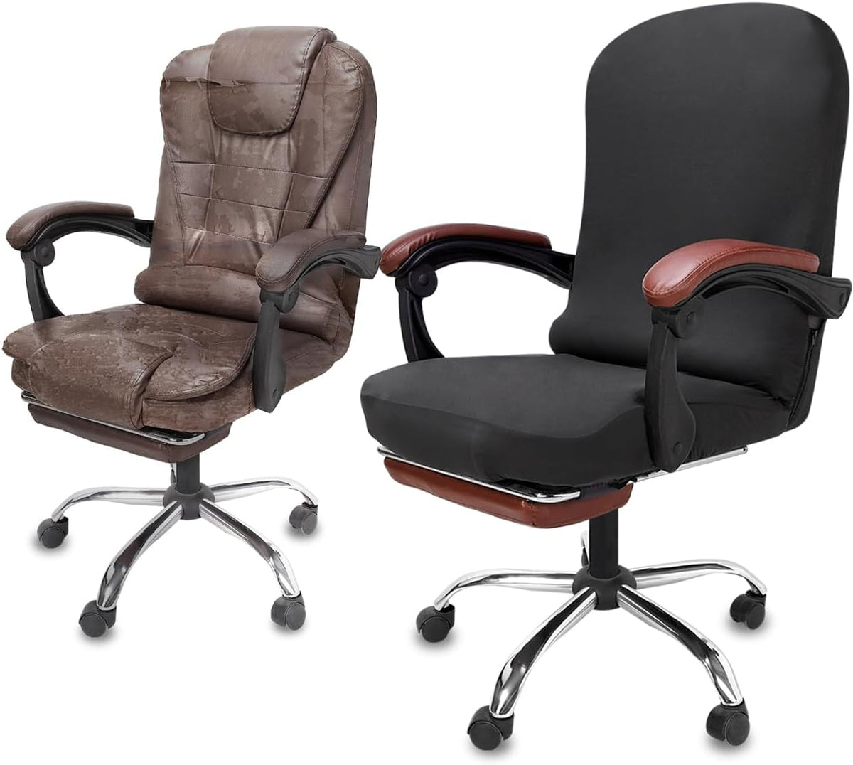 XL Office Chair Cover with Armrest Covers for Large Executive Chairs,Black - Image 7
