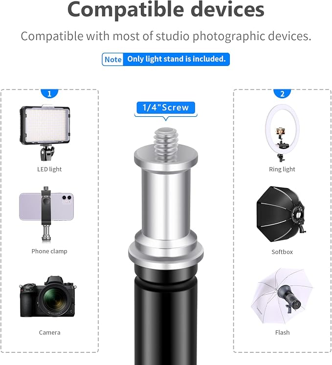 Neewer 75"/6 Feet/190CM Photography Light Stands for Relfectors, Softboxes, Lights, Umbrellas, Backgrounds - Image 5