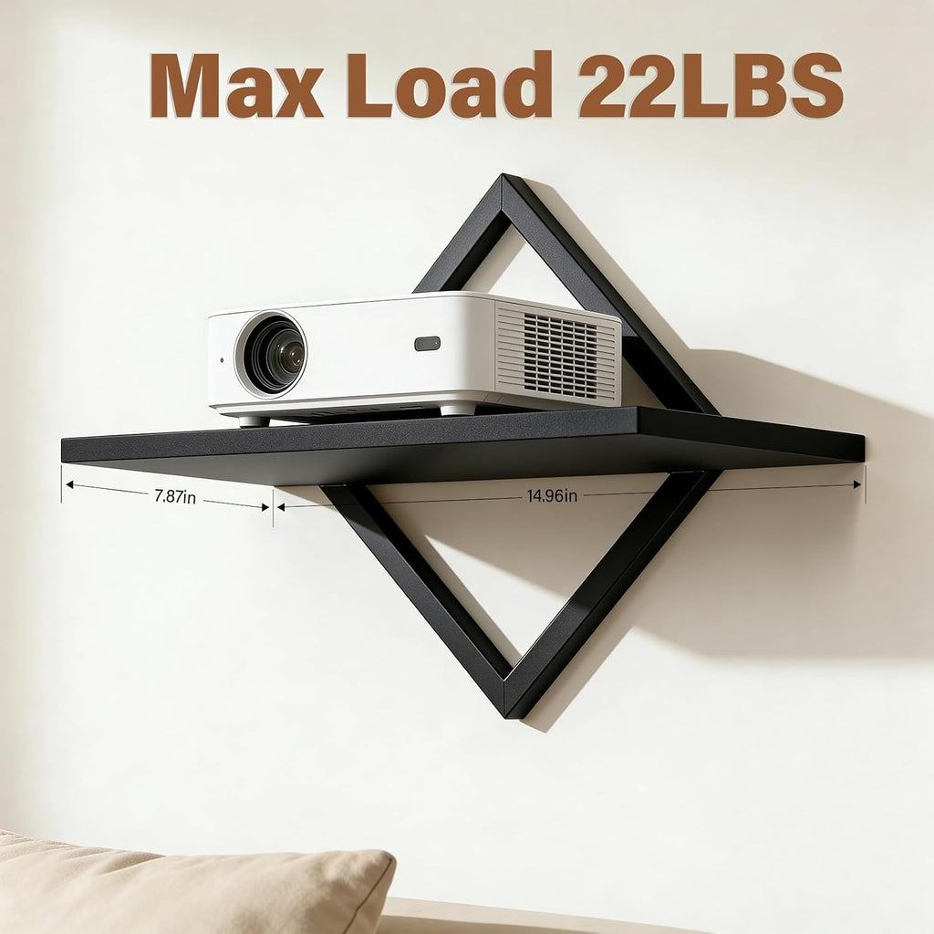 DAWASAPAT Projector Shelf for Wall Mount, 14.97" x 7.87" Floating Shelf & Rack Holder for Router, Modem, Cable Box, Compatible with Gaming Consoles - Image 5