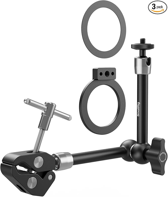 SMALLRIG Magic Arm Clamp, Phone Mount for Magsafe & Magnetic Adapter Ring | 11 Inches Camera Mount for iPhone, for Android, for Action Cameras/LCD Monitor/LED Lights by SmallRig