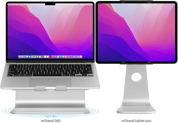 Rain Design mStand360 Laptop Stand with Swivel Base, Starlight (10093) - Image 6