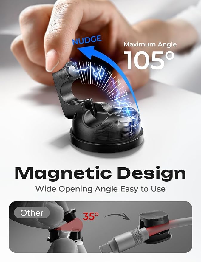 6-Pack 360°Rotating Cord Holder for Nightstand, LISEN Magnetic Clips | No-Residue Strong Adhesive Cord Organizer for Desk, Phone Cord Holder for Home, Car, Office Desk Accessories - Image 9