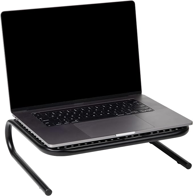 Mind Reader Monitor Stand, Ventilated Laptop Riser, Desktop Organizer, Metal, 14.5" L x 11.25" W x 4.25" H, Black (Pack of 8) - Image 5