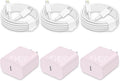 20W Fast Charger for iPhone 14/13/12 [3-Pack, MFi Certified] | USB-C PD power adapter with 6Ft cable, compatible with iPhone 14/13/12/Pro Max/Pro/Plus/Mini, iPad & more - Purple+White by CXX