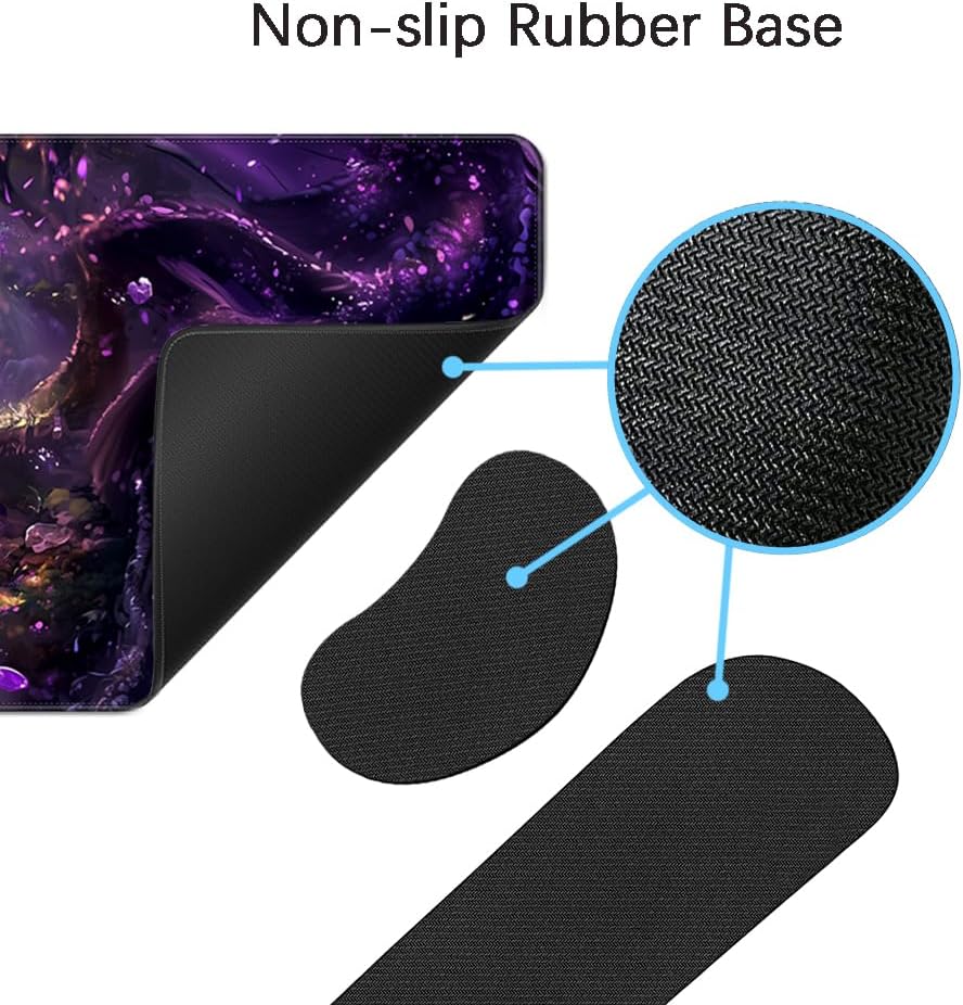 MIBITRI Keyboard Mouse Pad Set, Extended Gaming Mouse Pad+Ergonomics Keyboard Wrist Rest Support, Memory Foam, Easy Typing Pain Relief, 4Pcs XXL Ultra Thick Desk Mat, Dragon - Image 5