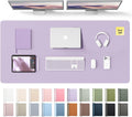 YSAGi Leather Desk Pad Protector, Office Desk Mat, Large Mouse Pad, Non-Slip PU Leather Desk Blotter, Laptop Desk Pad, Waterproof Desk Writing Pad for Office and Home (Light Purple, 55" x 24") by YSAGi