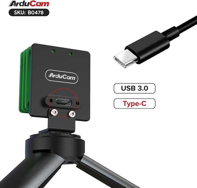 Arducam USB 3.0 Camera, 120fps High-Speed USB Camera Module, IMX586 48MP High-Resolution Webcam with 78°(D) Motorized Focus Lens and Metal Case, Compatible with Windows and Linux OS - Image 5