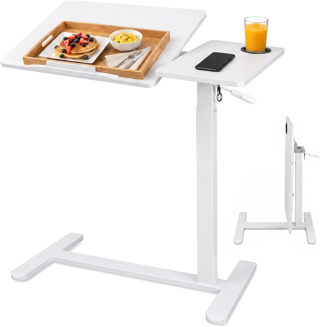 Adjustable Overbed Table with Wheels, Folding Laptop Desk for Bed & Sofa by AUSLLIVNE