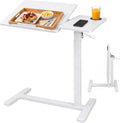 Adjustable Overbed Table with Wheels, Folding Laptop Desk for Bed & Sofa by AUSLLIVNE