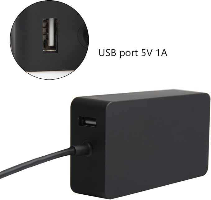 TREE.NB 48W 12V 3.6A Power Adapter Charger, Replacement for Microsoft Surface Pro 2 Surface Pro 1 & Surface RT Tablet, Windows 8 Tablet 1536 with 5V/1A USB Port - Image 2
