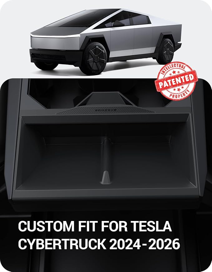 BASENOR 2026 Center Console Wireless Charging Pad Mat for Tesla Cybertruck | Proprietary Design, Anti-Slip Silicone Organizer Cover, Waterproof & Dustproof for 2024-2026 Tesla Cybertruck Accessories - Image 3