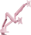 Pixio PS1D Wave Pink Dual Monitor Arm Stand Desk Mount - Fits up to 32 inches Monitors and up to 19.8lbs. VESA Compatibility and Integrated Cable Management by Pixio