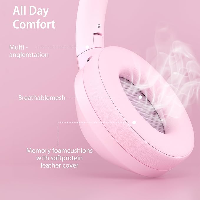 Active Noise Cancelling Headphones, 100H Playtime Headphone Wireless Bluetooth, Bluetooth Headphone with Microphone, Over Ear Wireless Headphones with Deep Bass,Fast Charging for Travel - Image 5
