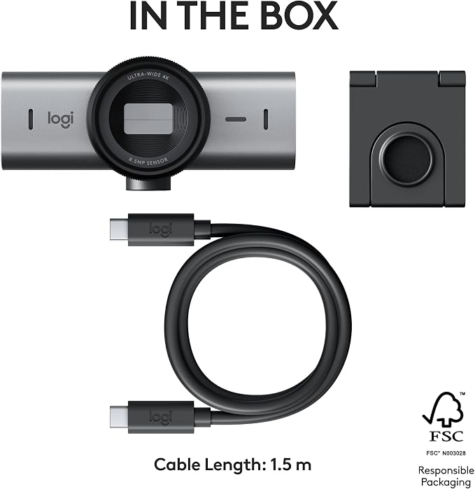 Logitech MX Brio Ultra HD 4K Collaboration, Streaming Webcam, 1080p at 60 FPS, Show Mode, Works with Microsoft Teams, Zoom, Google Meet, Nintendo Switch 2 new GameChat Mode - Graphite, Pack of 4 - Image 11