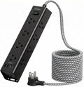 15FT Extension Cord, Power Strip Surge Protector with 12 AC Outlets & 4 USB | Flat Plug, Wall Mount, 1050J Surge Protector, Outlet Extender for Home Office Dorm Room Gaming Desk Setup, ETL Listed by Addtam