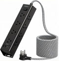 10FT Power Strip Surge Protector, 12 Wide Spaced Outlets 4 USB Ports | Flat Plug Extension Cord, Wall Mount Outlet Extender, 1050J Surge Protection for Desk Office Gaming, ETL Listed, Black by Addtam