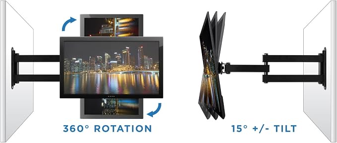 Mount-It! Small TV Monitor Wall Mount Arm, 19-27", 40 lbs | VESA 75/100 and RV compatible bracket tilts and swivels for flexible screen positioning. - Image 7