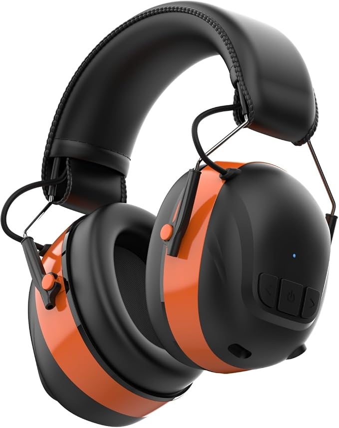 Qozybuds Bluetooth 6.0 Hearing Protection Headphones with 120H Working Time, 30dB SNR, Superior Stereo Sound Quality, Larger Buttons for Easy Operation, Safety Ear Muffs for Lawn Mowing, Workshops by Enjoysmartmusiclife