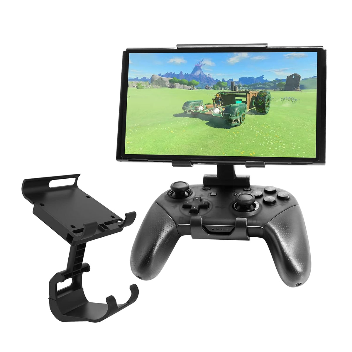 J&TOP Adjustable Mount Clip for Switch Official Pro Controller, The Original Pro Controller Clip Mount Compatible with Nintendo Switch/OLED/Lite,Black by EJGAME