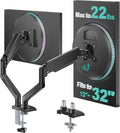 WALI Dual Monitor Stand for 13-32 inch Computer Screens, Dual Monitor Arms for 2 Monitors Holds up to 22 lbs, Height Adjustable Dual Monitors Mount, VESA 75x75/100x100mm (GSMP002N), Black by WALI
