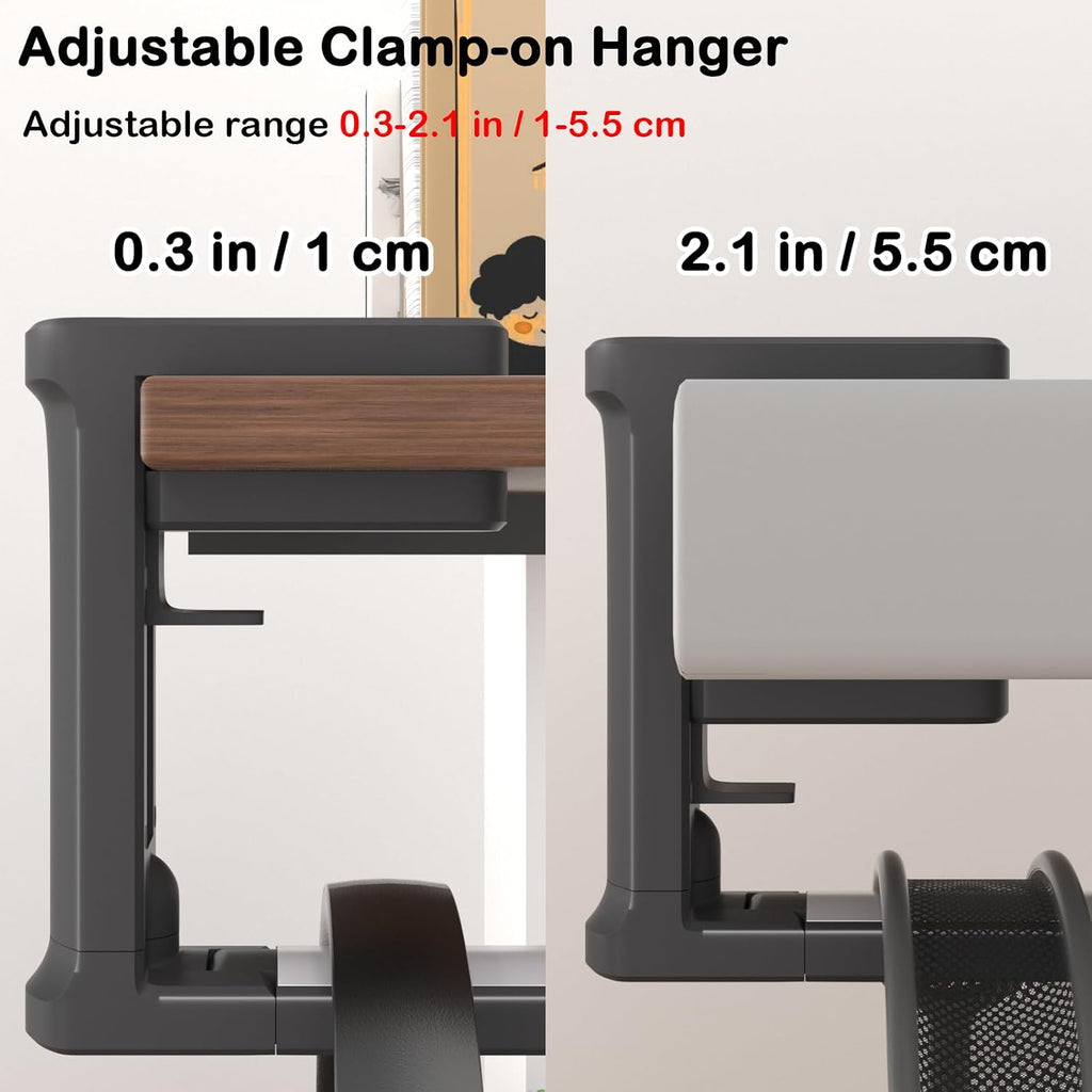 Headphone Hook - Adjustable Clamp-on Headphone Holder (Black_2 Pack) - Image 6