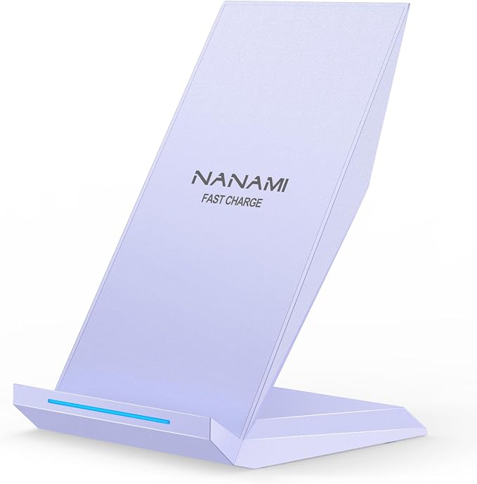 NANAMI Wireless Charger - Fast Wireless Charging Stand Compatible with Apple iPhone 17/17 Pro/17 Pro Max/16/15/14/13/12 Pro, Desktop Phone Charger for Samsung Galaxy S26/S26+/S25/S24/S23/S22/S21 by NANAMI