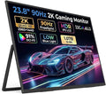 ZSCMALLS 23.8-inch 2K QHD 90HZ 100% sRGB Portable Monitor USB-C HDMI Travel Monitor, Suitable for laptops MacBook PS5 Xbox, VESA installable, with Speakers, Built-in Stand by ZSCMALLS