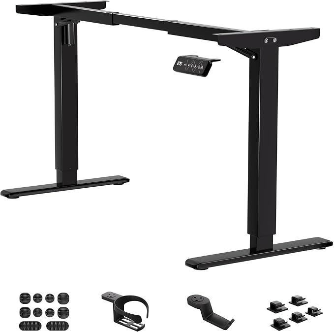 Electric Standing Desk Frame, Dual Motor Base, 39"-71" Fit | Electric standing desk frame with dual motors supports DIY desktops from 39"-71" for flexible sit-stand workstations. by Klobel