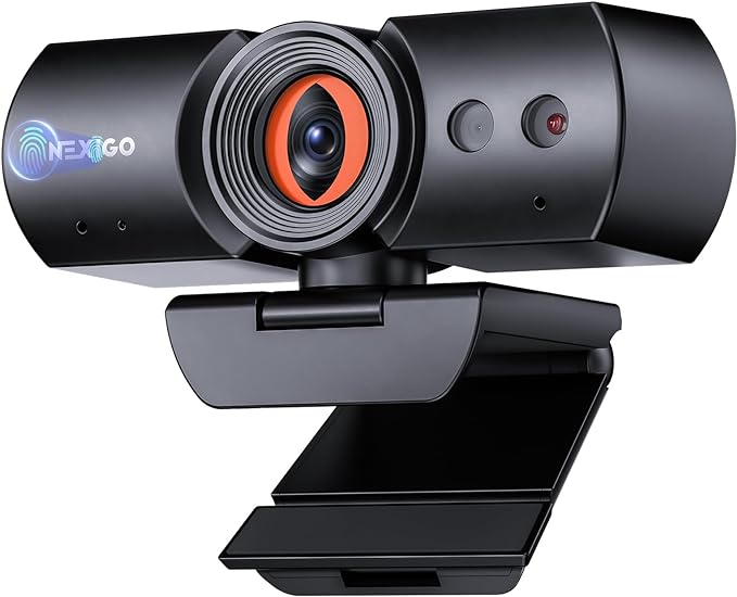 NexiGo HelloCam Pro, Webcam with Windows Hello, 1080P 60FPS Autofocus, True Privacy, Automatic Electronic Shutter, Computer Camera, Microphone, Facial Enhancement, HD USB Web Cam by NexiGo