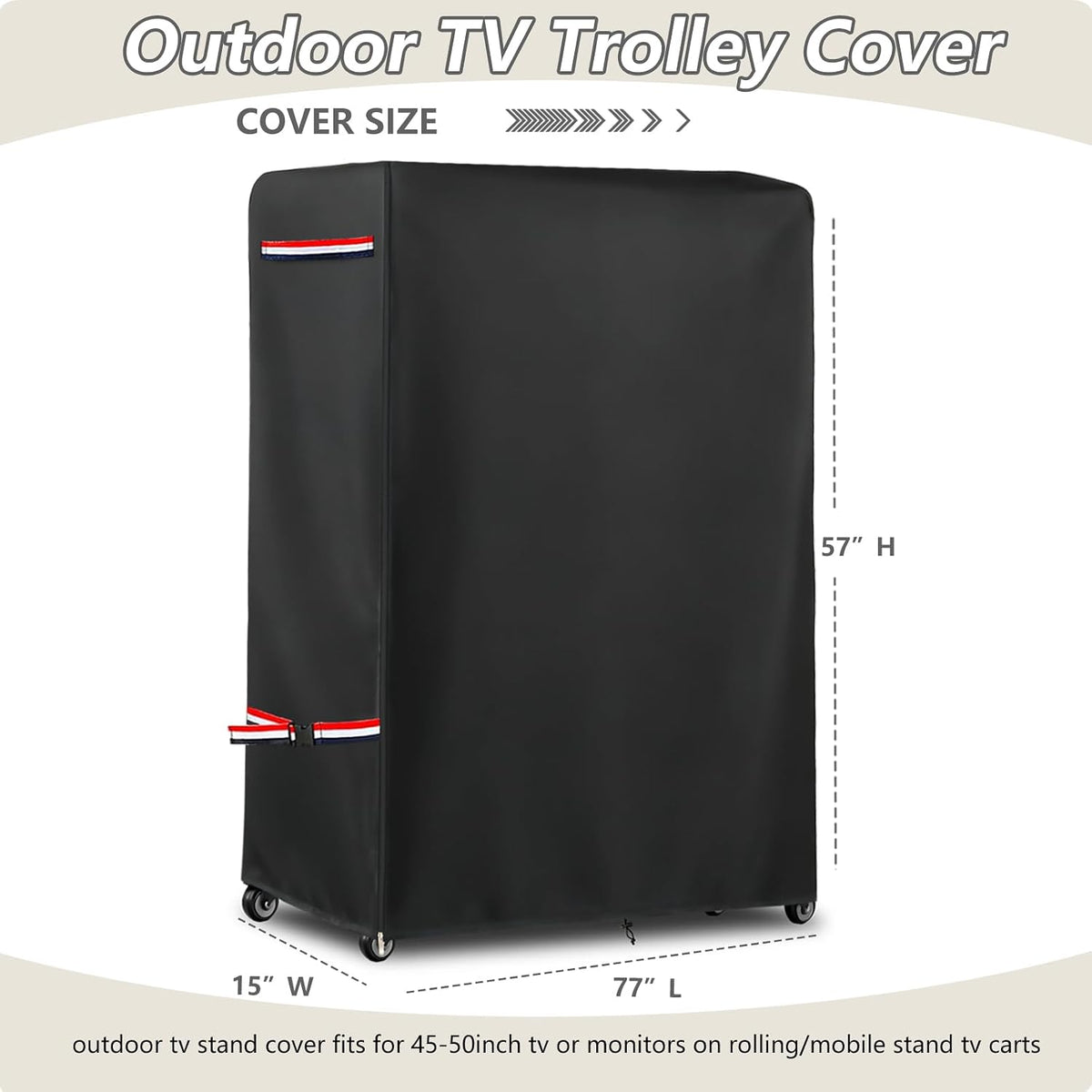 80-85 Inch Waterproof Outdoor TV Trolley Cover,Courtyard TV Cover - Image 2