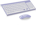 cimetech Wireless Keyboard and Mouse Combo - Purple White | Compact quite scissor-switch keyboard with optical mouse, includes USB-A Nano Receiver, for Computer,Mac,Laptop,PC,Windows by cimetech