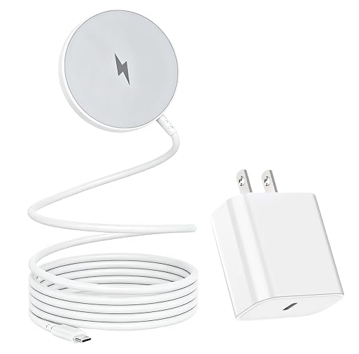 [Apple MFi Certified]Magnetic Wireless Charging Pad with USBC Charger Block | 15W Apple Mag-Safe Charger, 3.3FT Magnetic Charging Pad for iPhone 17/17 Air/Pro/Pro Max/16/15/14/13/Plus/Pro/Pro Max,AirPods by VOWSVOWS