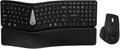 Ergonomic Keyboard Mouse Wireless Combo, Full Size Bluetooth Split Keyboard with Wrist Rest, 4 Level DPI Ergo Mouse for Windows Mac OS Computer, Black by KYSONA